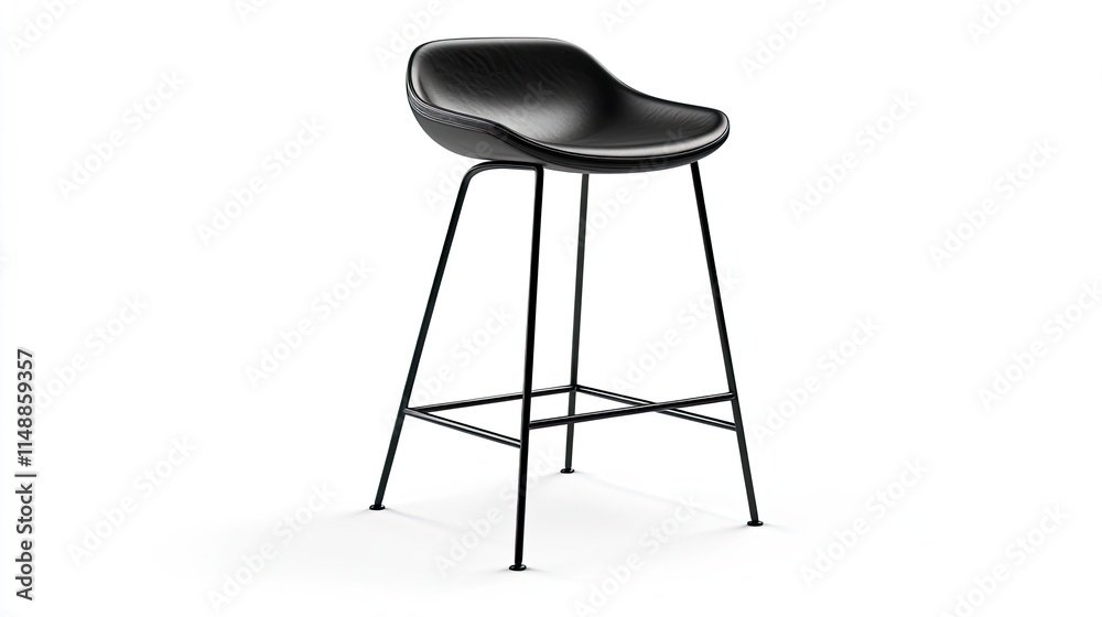 3D rendering of a black bar stool with a black seat, perfect for a modern coffee shop. 3D rendering of a black bar stool with a black seat, perfect for a modern coffee shop.