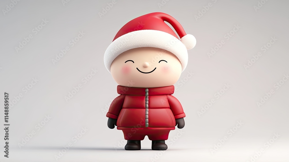 Cartoon image of Santa wearing a Santa hat and a red winter jacket. Cartoon image of Santa wearing a Santa hat and a red winter jacket.