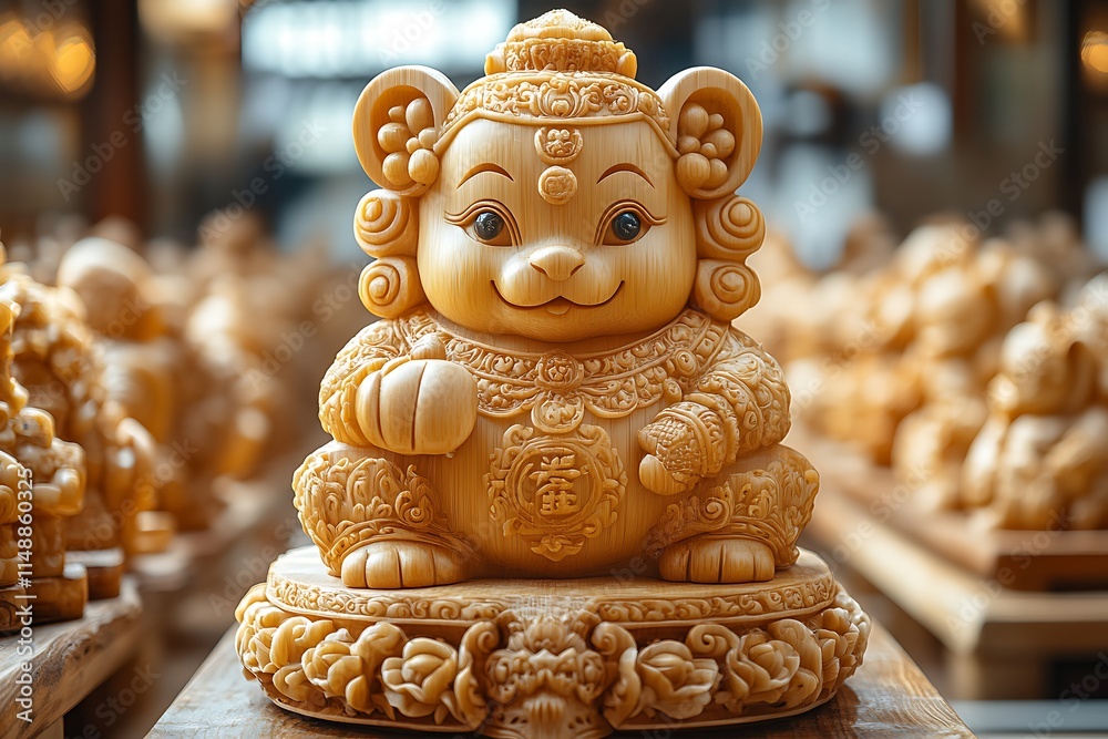 Fototapeta premium A Majestic Statue of a Lion, Symbolizing Strength and Courage 