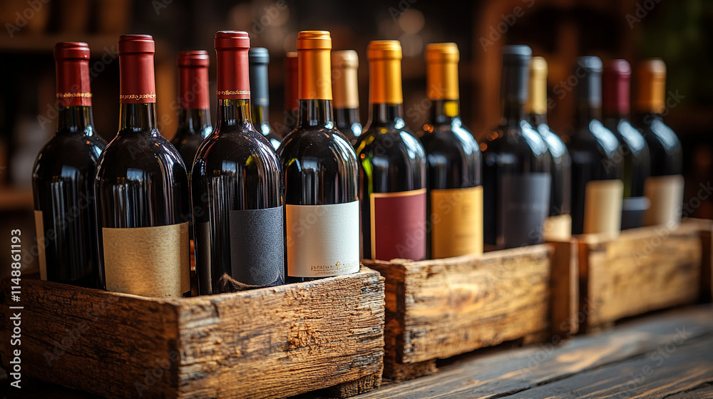 A collection of wine bottles arranged in rustic wooden cases, with a blurred effect evoking themes of chaos, indulgence, and fleeting moments. Symbolizes choice, celebration, and the passage of time.
A collection of wine bottles arranged in rustic wooden cases, with a blurred effect evoking themes of chaos, indulgence, and fleeting moments. Symbolizes choice, celebration, and the passage of time.