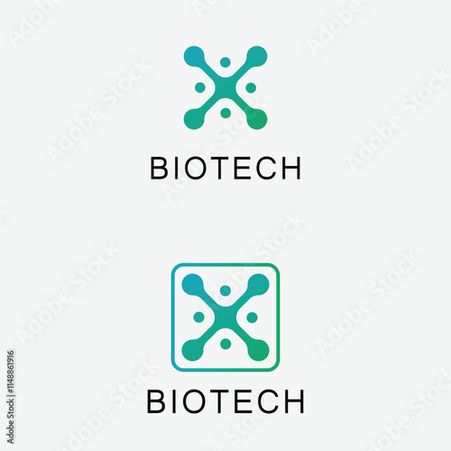 bio tech logo designs for lab and research genetics and education	
