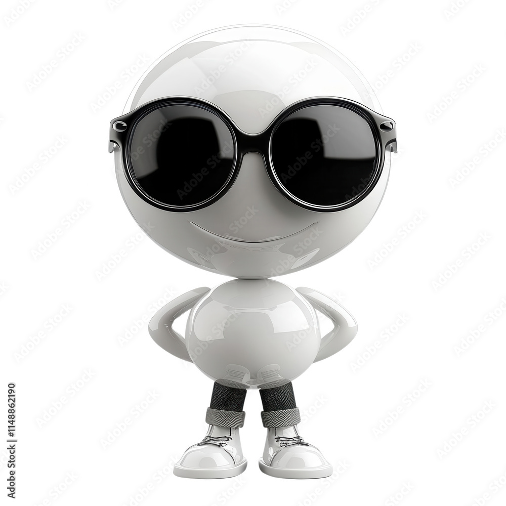 A cartoon character wearing sunglasses and standing with his arms crossed A cartoon character wearing sunglasses and standing with his arms crossed
