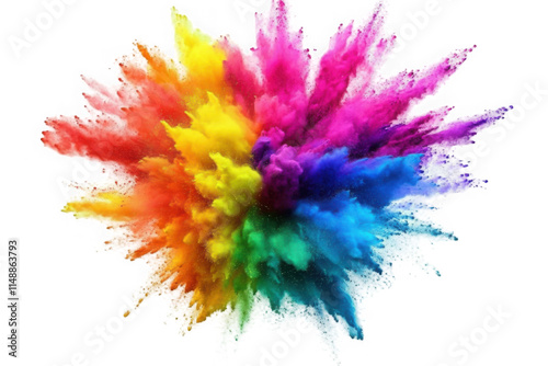 Obraz na płótnie Colorful rainbow holi paint splash, color powder explosion, AI generated image
w salonie