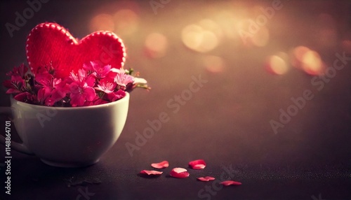 tasse avec bokeh saint valentin carte Generated image photo