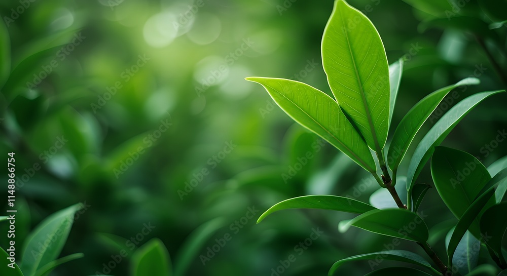 Green leaves nature background can be utilized as wallpaper, screensaver, brochure cover, or as a background for presentations and articles, while also providing copy space for text.
