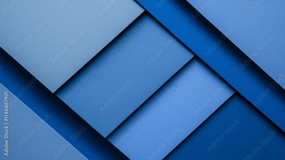 Naklejka premium Minimalistic chaos on a vibrant blue background, blending symbolism of tranquility and disorder. A paradoxical interplay of simplicity and complexity, evoking emotional depth and curiosity