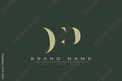 DFP abstract letter logo design. This logo is designed by three abstract letters. 