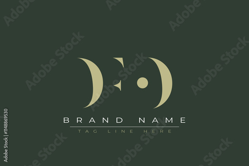 DFO abstract letter logo design. This logo is designed by three abstract letters.  photo