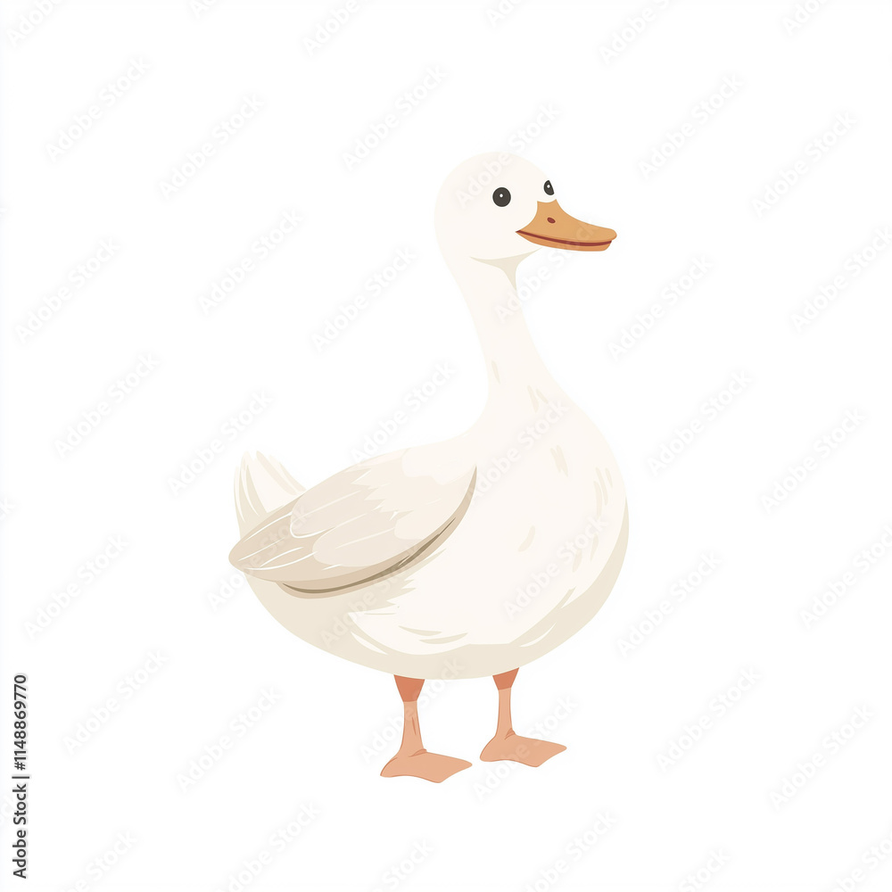 Fototapeta premium white duck isolated on white