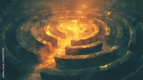 Decoding prosperity in the auric maze. auric. illustration. Auric. Illustration photo