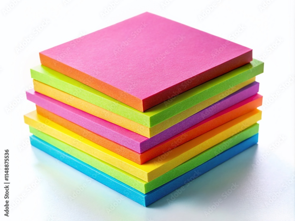 Colorful Sticky Notes Pad, Blank Memo Papers, Office Supplies, Stationery, Bright Adhesive Notes Colorful Sticky Notes Pad, Blank Memo Papers, Office Supplies, Stationery, Bright Adhesive Notes