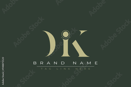 DIK abstract letter logo design. This logo is designed by three abstract letters. 