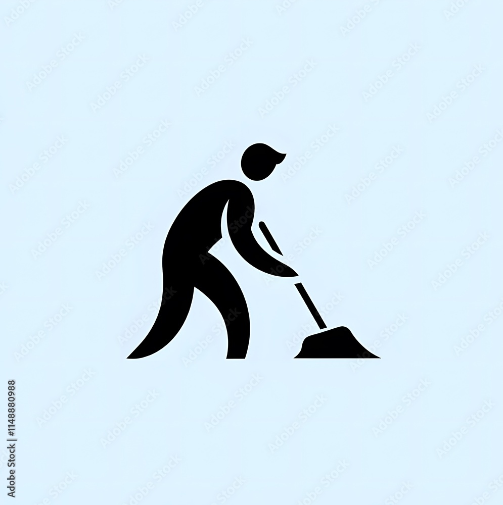 Fototapeta premium illustration of a person with a mop