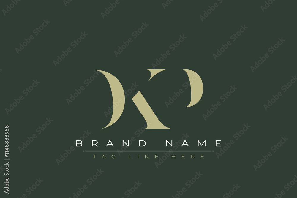 Fototapeta premium DKP abstract letter logo design. This logo is designed by three abstract letters. 