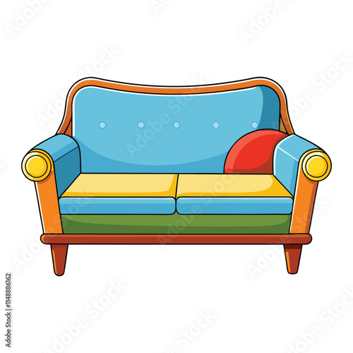 Customizable Couch Vector Illustration