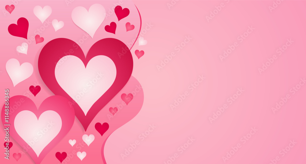 Bright creative background with hearts and space for text. Bright creative background with hearts and space for text.