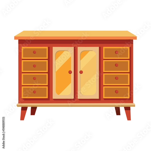 Customizable Credenza Vector Illustration