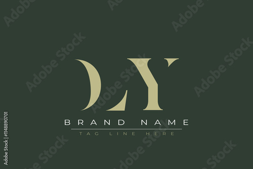 DLY abstract letter logo design. This logo is designed by three abstract letters.  photo