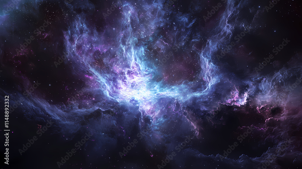 Obraz premium Illustrazione digitale di una galassia quasar. Quasar. Illustration