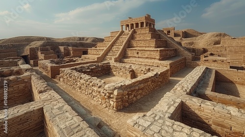 Ancient Mohenjo daro Ruins Indus Valley Civilization Exploration photo