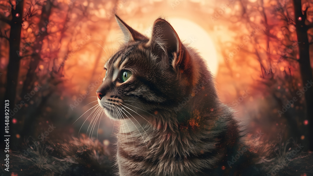 Obraz premium cat on a rock