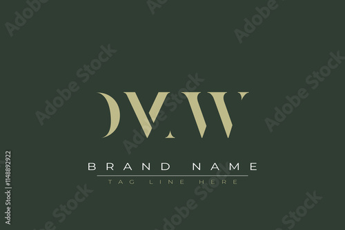 DMW abstract letter logo design. This logo is designed by three abstract letters. 
