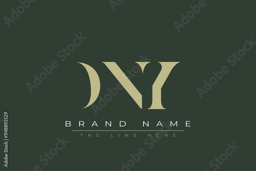 DNY abstract letter logo design. This logo is designed by three abstract letters. 