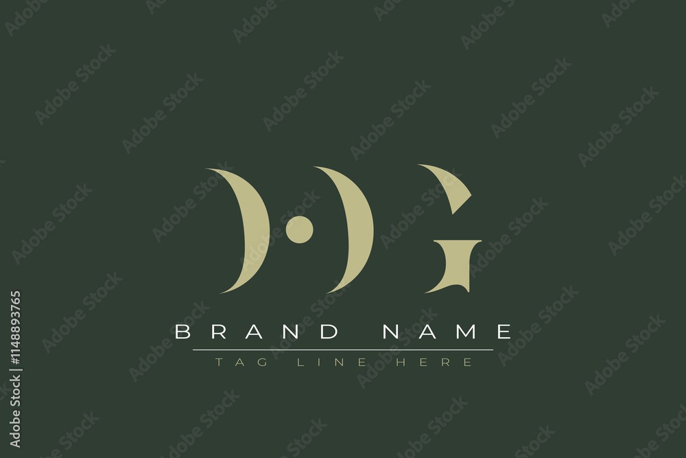 Obraz premium DOG abstract letter logo design. This logo is designed by three abstract letters. 