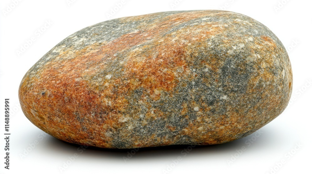 Smooth gray and orange river rock isolated on white. Smooth gray and orange river rock isolated on white.