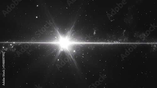 A quasar shining brightly from afar. Quasar. Illustration