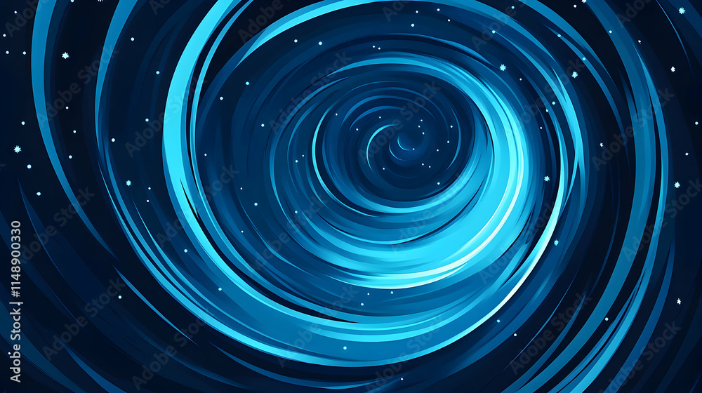 Abstract swirling blue vortex space background, digital art, website header. Generative AI Abstract swirling blue vortex space background, digital art, website header. Generative AI