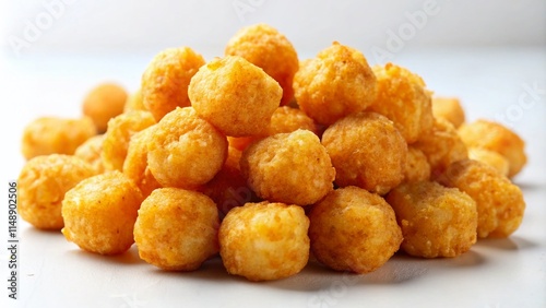 Crispy Tater Tots: Isolated White Background Fashion Food Photography