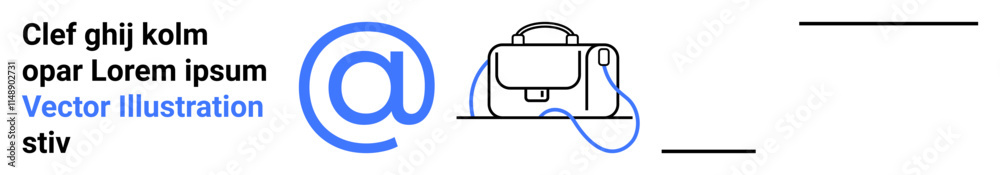 Blue symbol and black business briefcase. Ideal for email marketing, business communication, e-commerce, social media, web design, newsletters, and corporate branding. Landing page Blue symbol and black business briefcase. Ideal for email marketing, business communication, e-commerce, social media, web design, newsletters, and corporate branding. Landing page