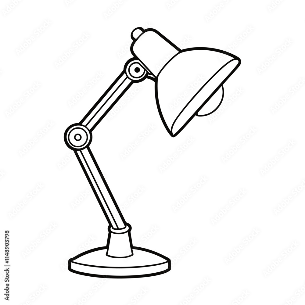 Editable Desk Lamp Outline Vector Graphic Editable Desk Lamp Outline Vector Graphic