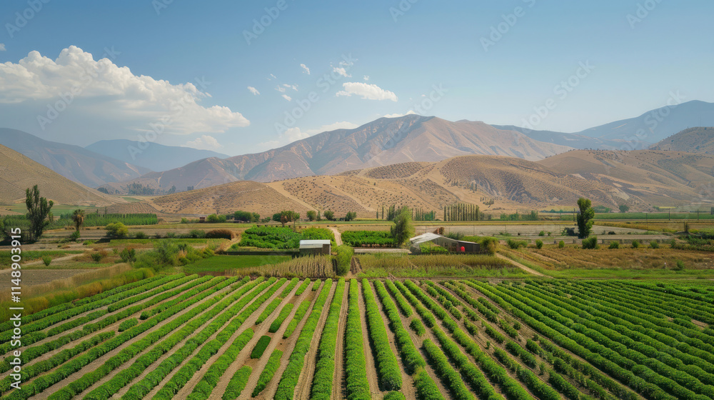 A small farm using drip irrigation systems for efficient water use A small farm using drip irrigation systems for efficient water use