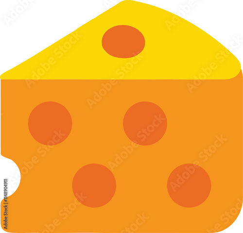 Slice of Cheese Vector - Dairy Product Illustration for Food Design