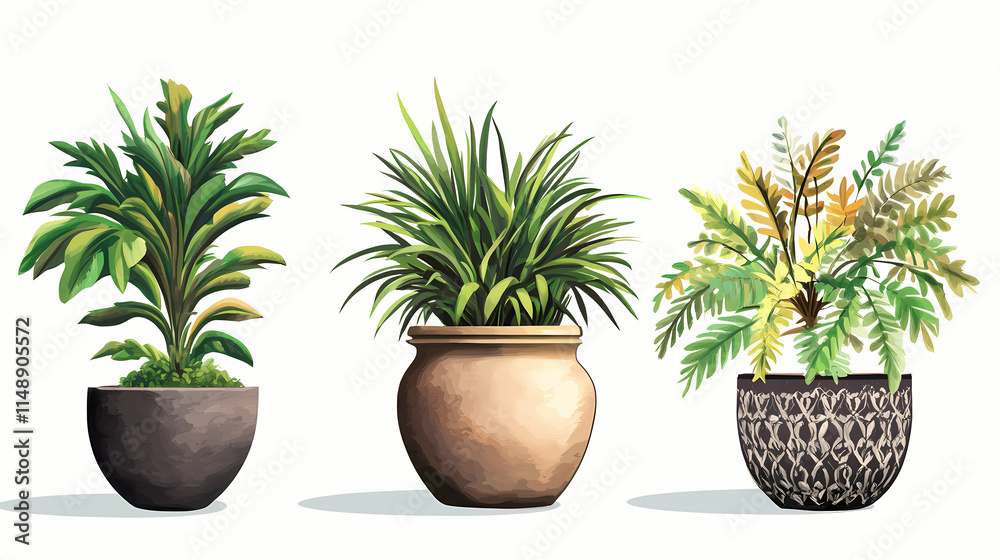 Plants in wrought iron pots on either. Wrought. Illustration Plants in wrought iron pots on either. Wrought. Illustration