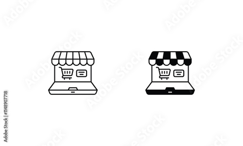 Online store icons set vector stock illustration