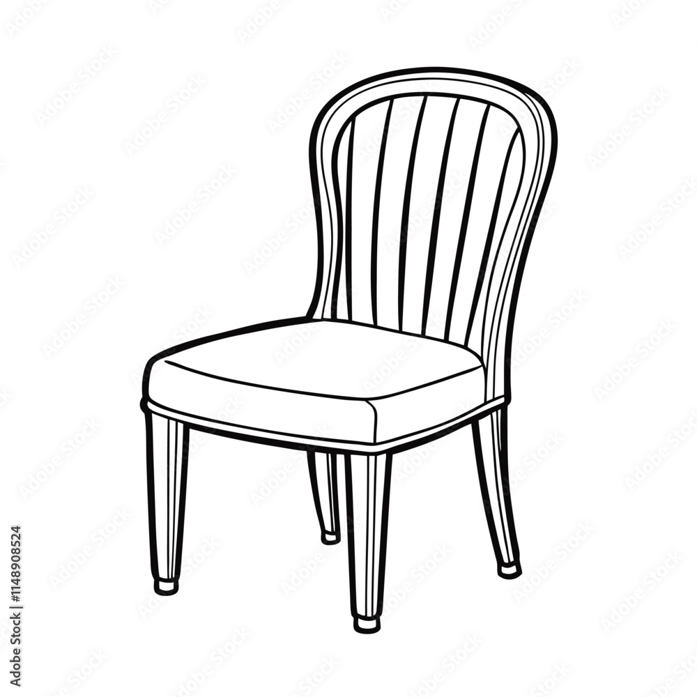 Editable Dining Chair Outline Vector Graphic Editable Dining Chair Outline Vector Graphic