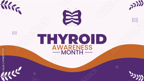 Thyroid awareness month is every year in January. Banner, Holiday, poster, card