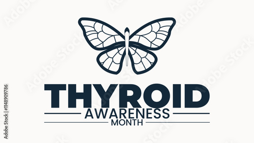 Thyroid awareness month is every year in January. Banner, Holiday, poster, card