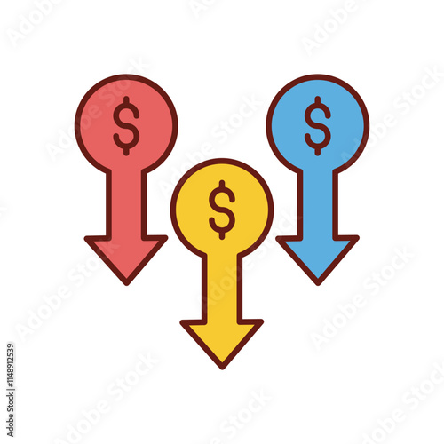 Price drop vector icon
