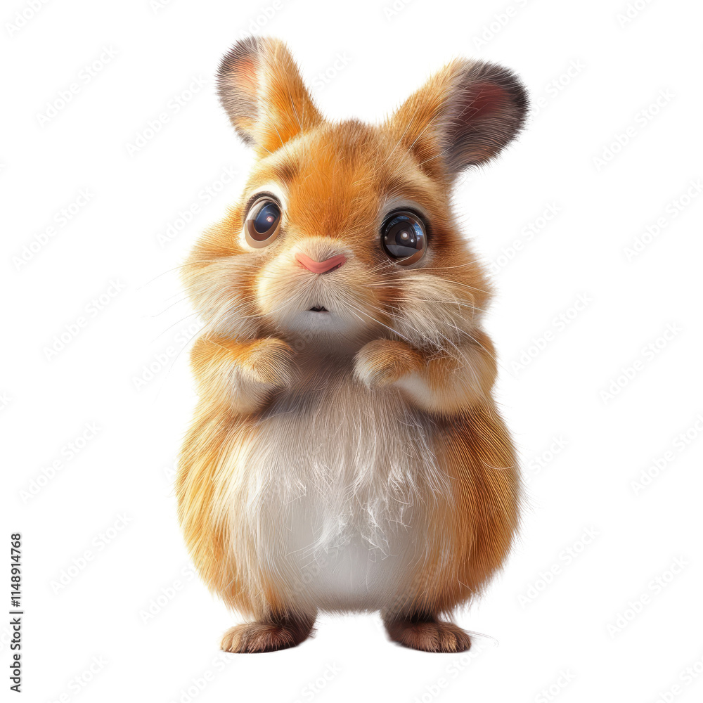 A cartoon rabbit with big eyes and a surprised expression A cartoon rabbit with big eyes and a surprised expression