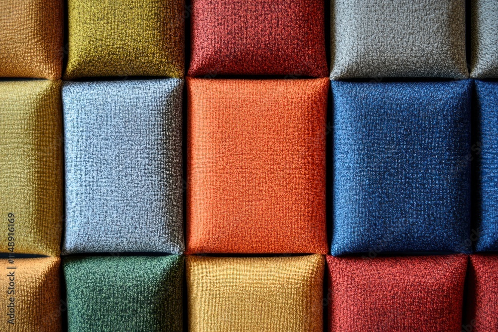 Fototapeta premium Color samples of sound absorbing panels