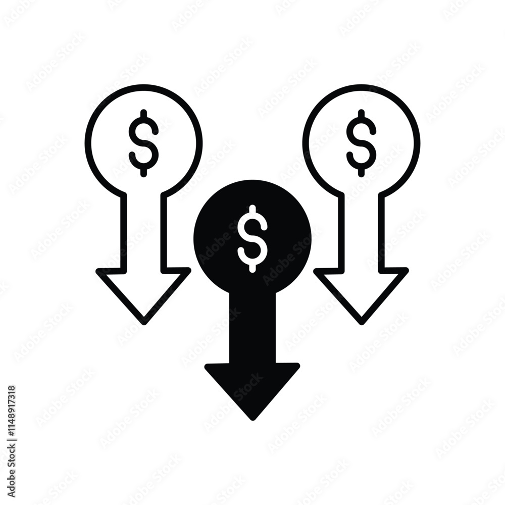 Price drop vector icon Price drop vector icon