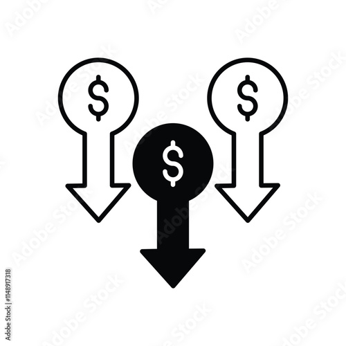 Price drop vector icon