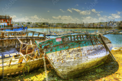 Obraz na płótnie Cemetery old ships of Camaret-sur-Mer, Brittany, France w salonie