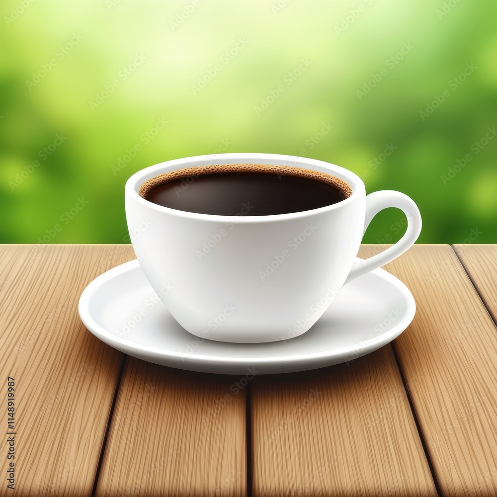 A steaming cup of coffee on a wooden table, surrounded by a soft green backdrop, evoking warmth and tranquility. A steaming cup of coffee on a wooden table, surrounded by a soft green backdrop, evoking warmth and tranquility.