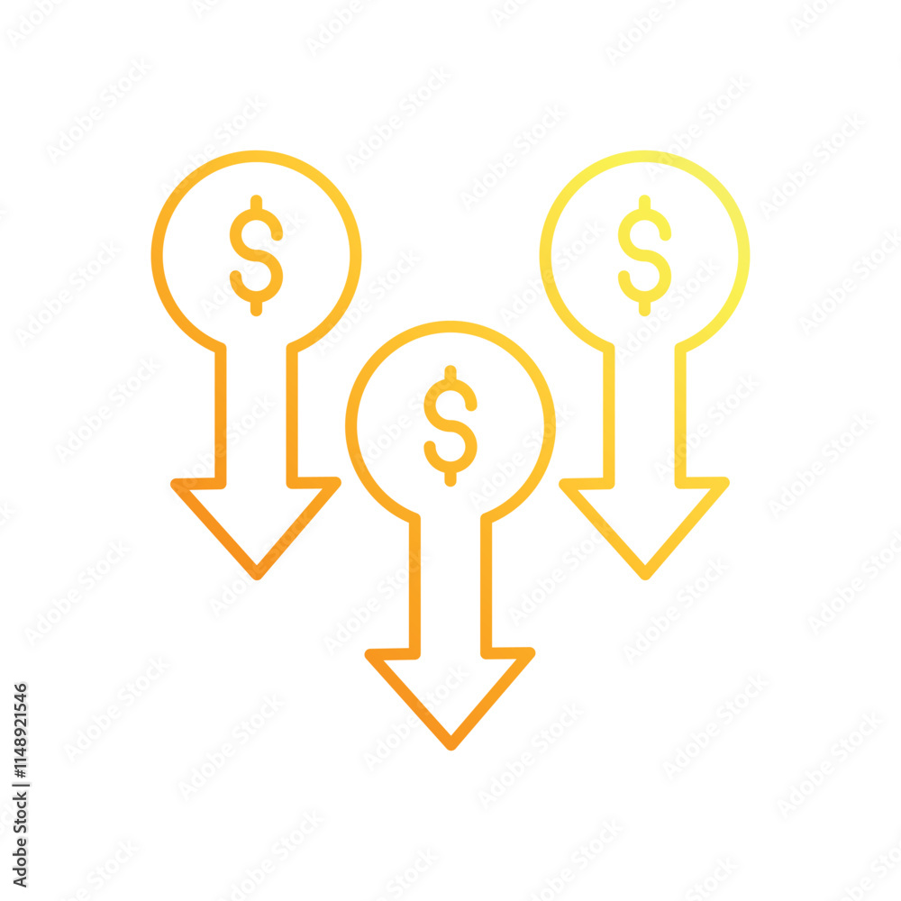 Price drop vector icon Price drop vector icon