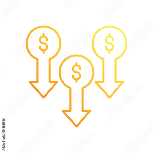 Price drop vector icon